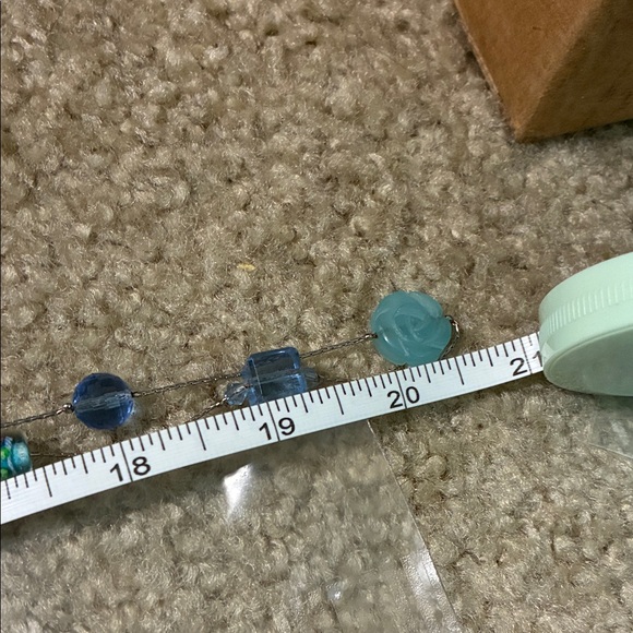 Cookie Lee Art Glass Blue Multi-Bead Necklace - Picture 8 of 8